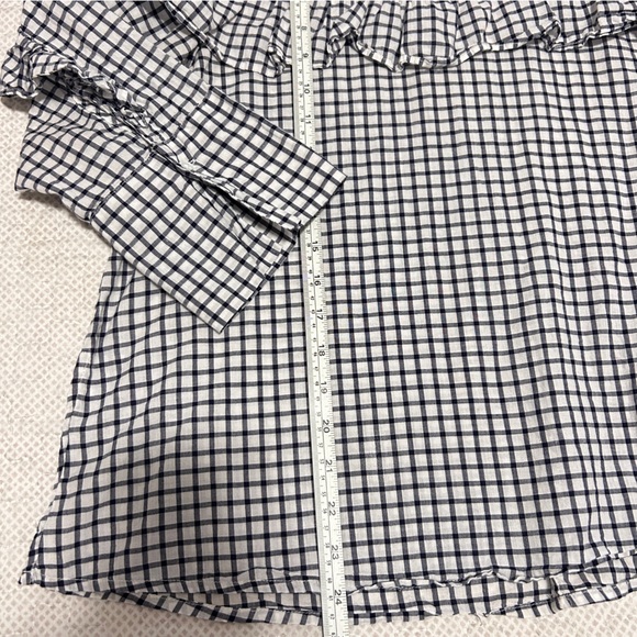 VELVET BY GRAHAM & SPENCER Check Ruffle Yoke Top - Picture 8 of 8